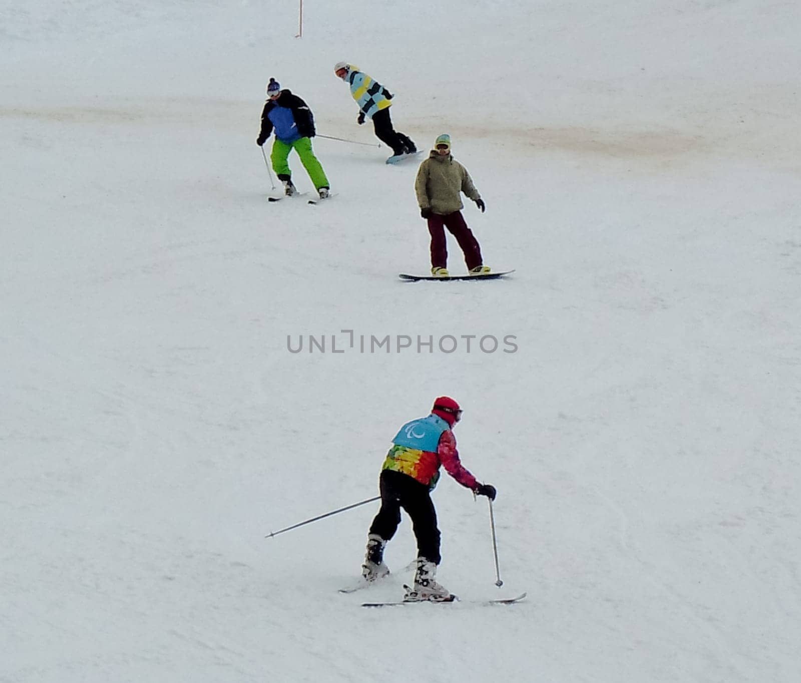 Russia, Volgodonsk - January 18, 2015: SkiingTraining ride on skis Winter sport