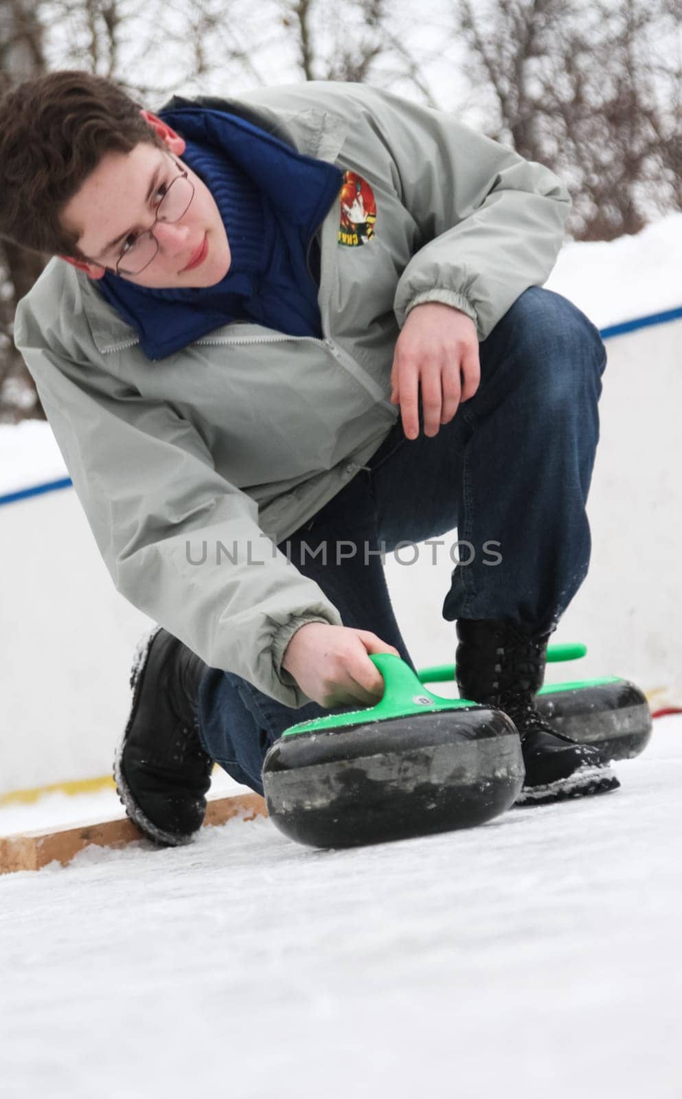 Russia, Volgodonsk - January 18, 2015: Curling. Club curling fans. Curling Club curling fans