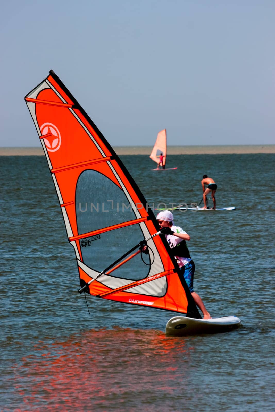 Russia, Volgodonsk - may 19, 2015: The competitions in sailing Swimming on sails