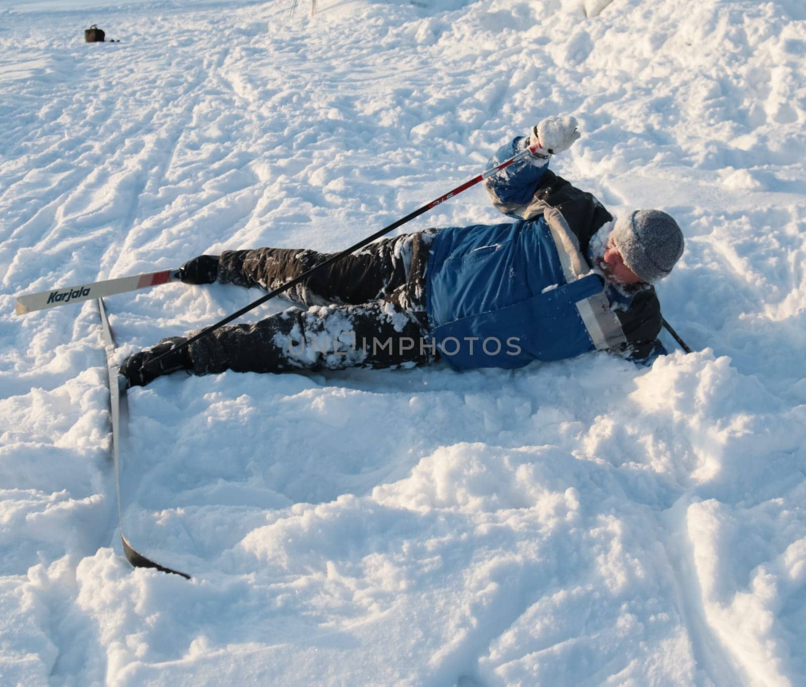 Russia, Volgodonsk - January 18, 2015: SkiingTraining ride on skis Winter sport