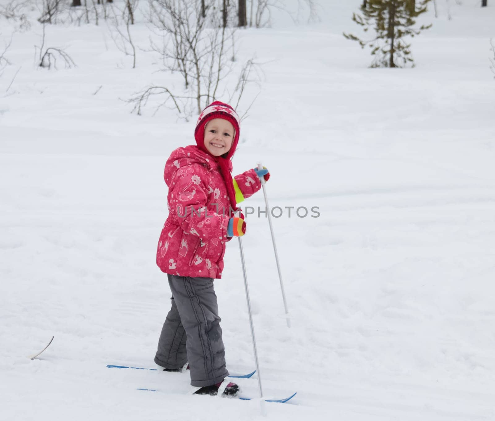 Russia, Volgodonsk - January 18, 2015: SkiingTraining ride on skis Winter sport