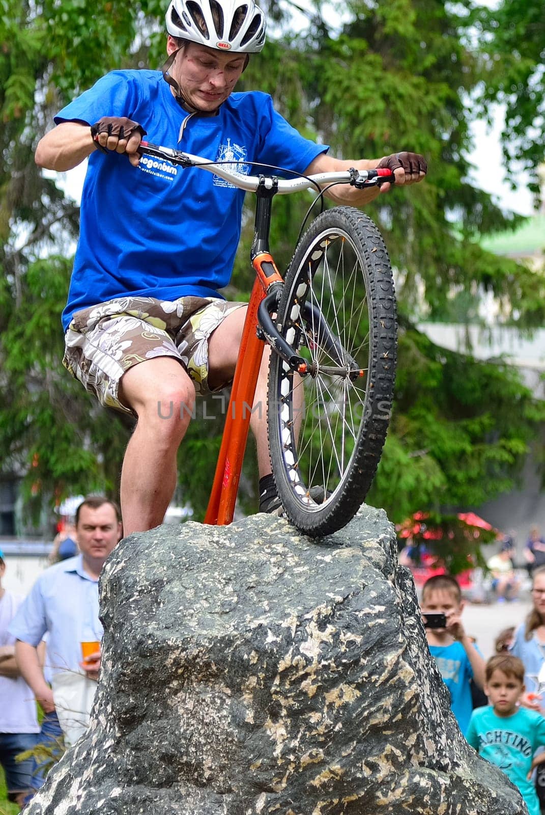 Russia, Volgodonsk - June 30, 2015: Bicycle riding. Cycling the sport accessible to all