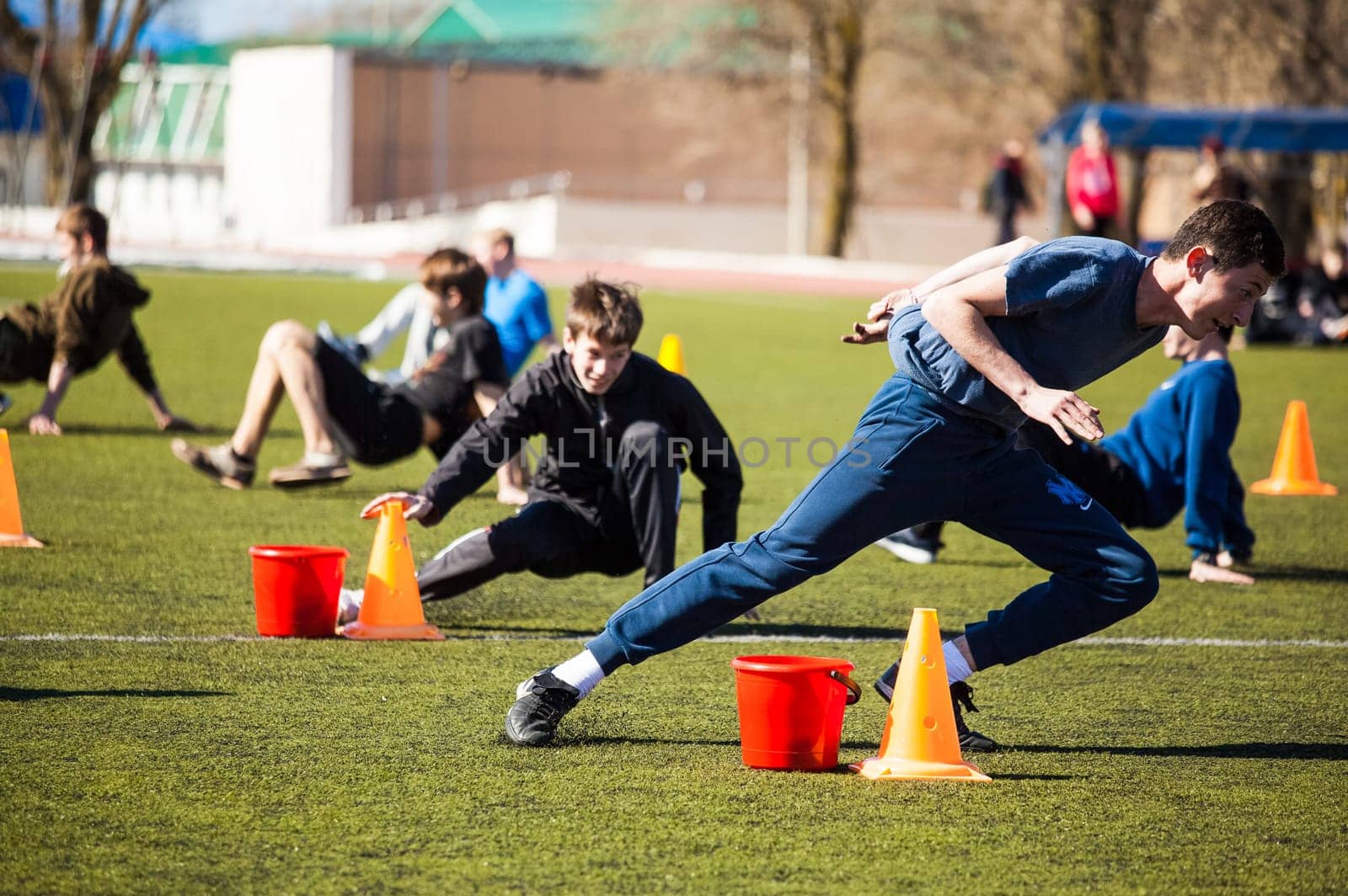 Russia, Volgodonsk - may 17, 2015: Relay all-round. Competition program with multiple exercises