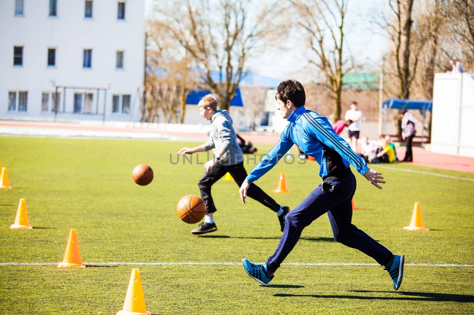 Russia, Volgodonsk - may 17, 2015: Relay all-round. Competition program with multiple exercises