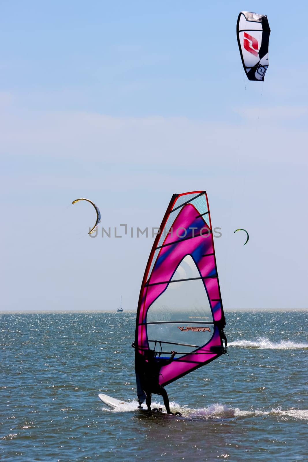 Russia, Volgodonsk - may 19, 2015: The competitions in sailing Swimming on sails