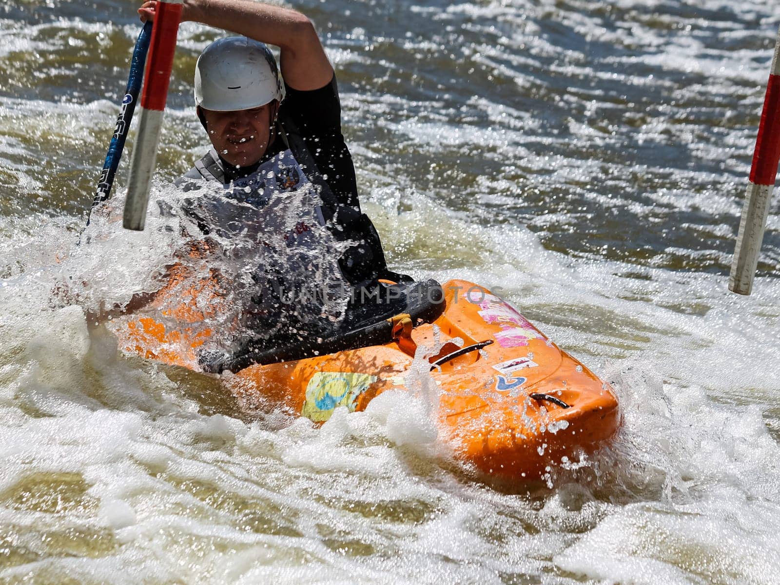 Russia, Volgodonsk - June 10, 2015 Swim kayaking Swimming competition kayak