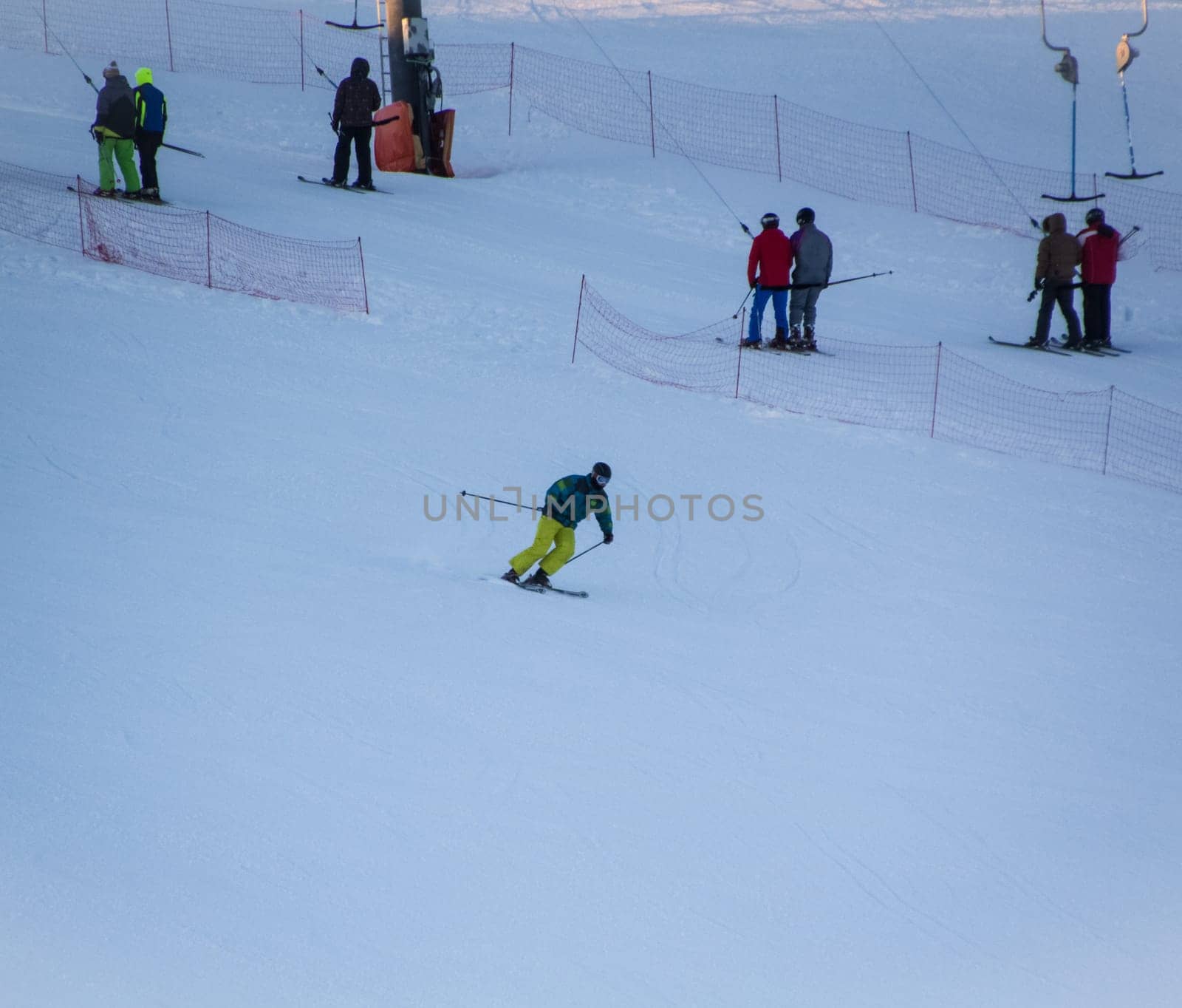 Russia, Volgodonsk - January 18, 2015: SkiingTraining ride on skis Winter sport