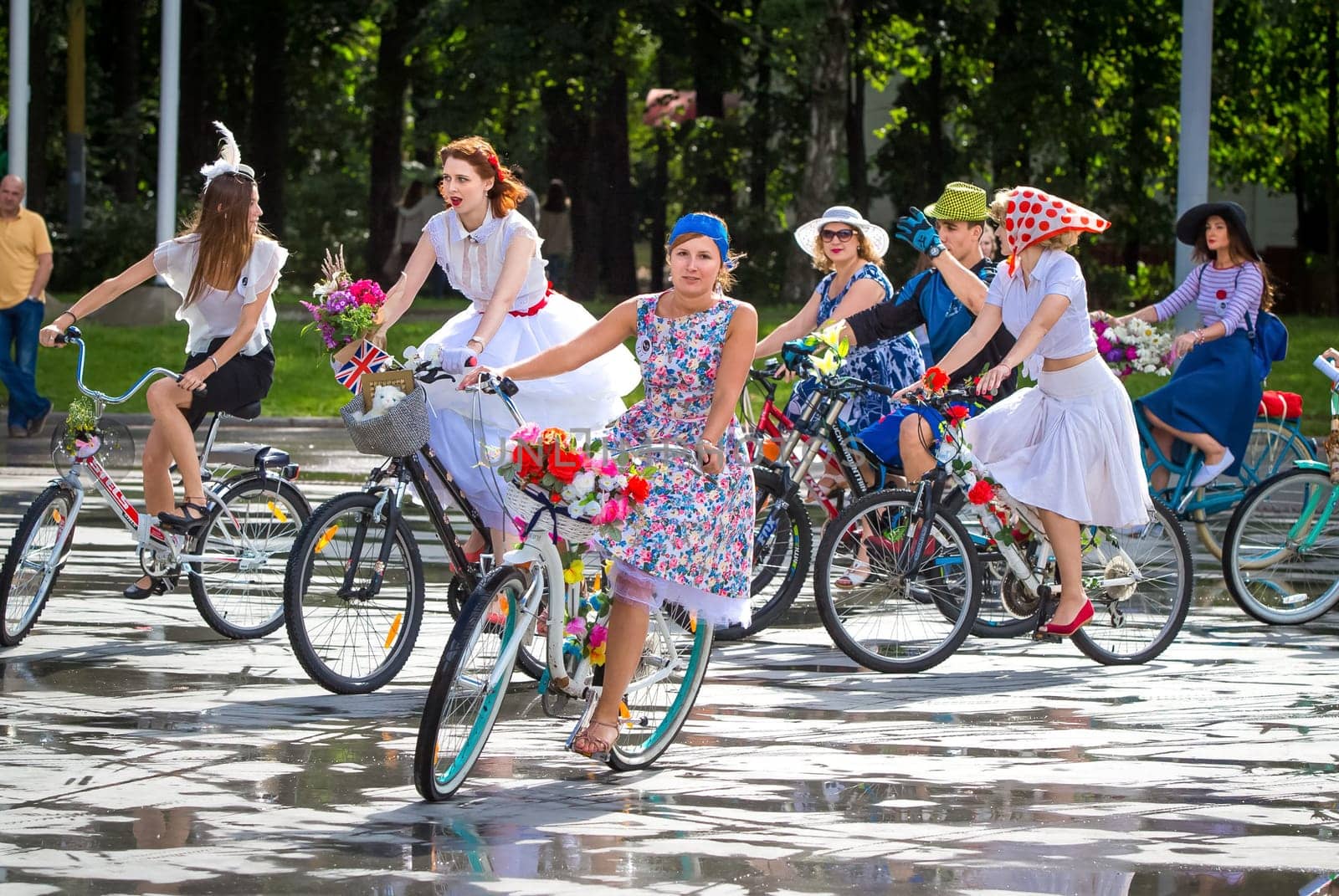 Russia, Volgodonsk - June 30, 2015: Bicycle riding. Cycling the sport accessible to all