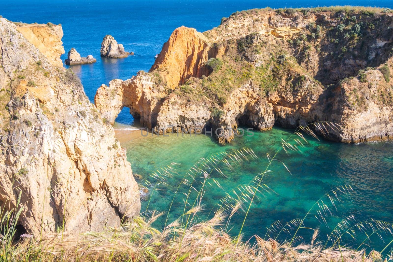 Praia de João de Arens, beach in Alvor near Portimão in Algarve region of Portugal