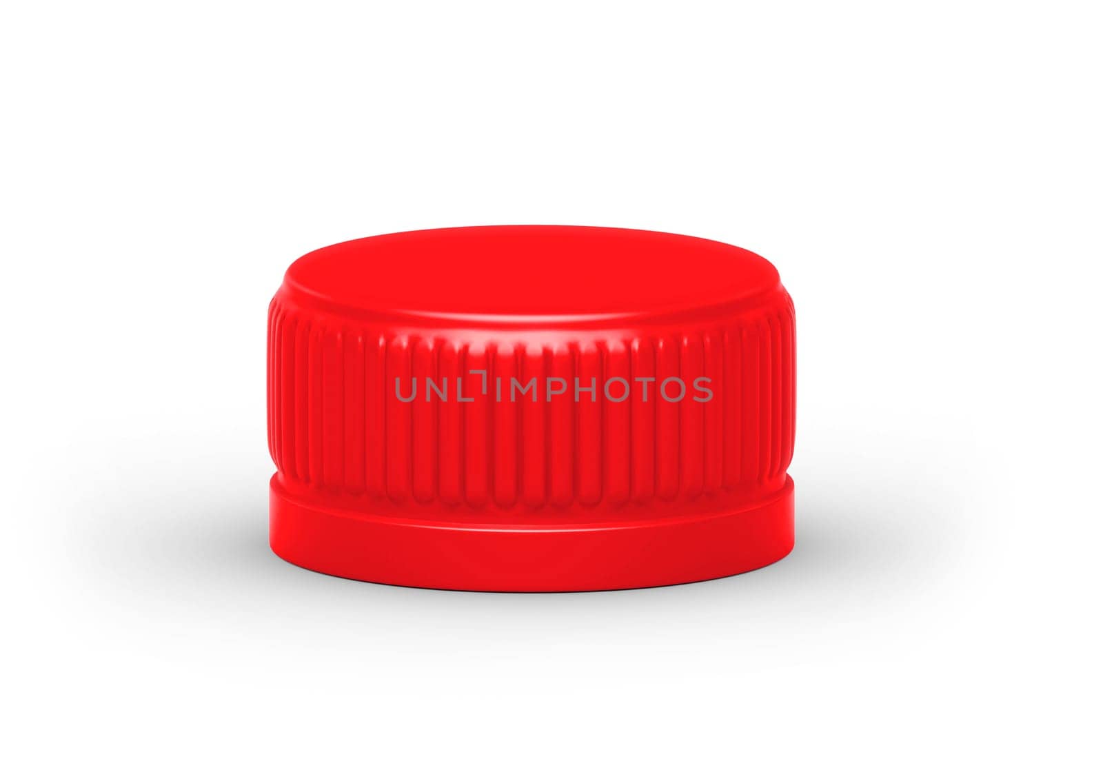 Red plastic bottle caps isolated on white background