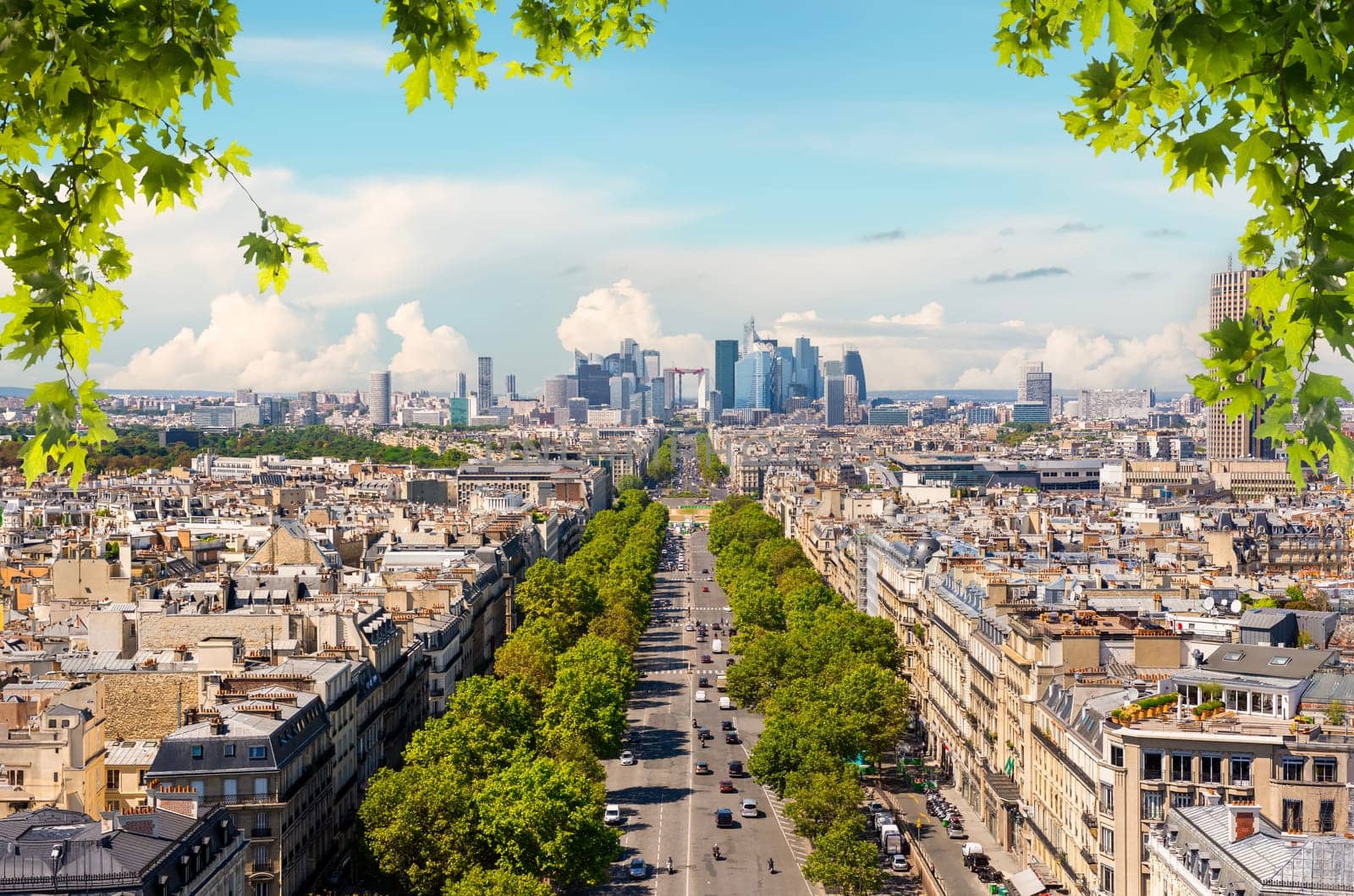 View on the modern district la Defense in Paris