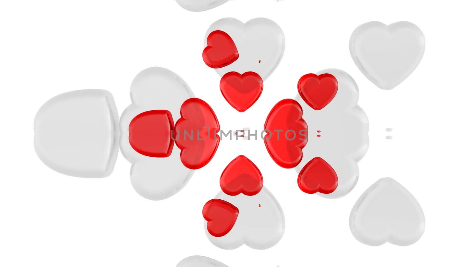 Romantic Heart Background 3D Rendering. High quality photo
