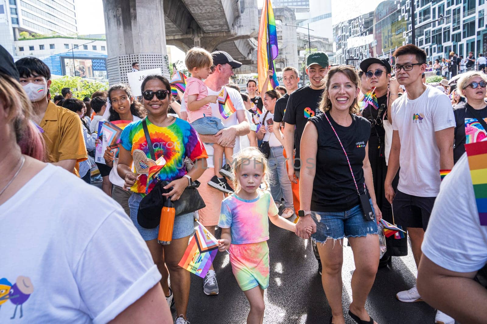 Bangkok, Thailand - JUN 4, 2023 Siam Center The World of Freedom and Pride 2023, The short action and atmosphere of people joins celebrations in the event.