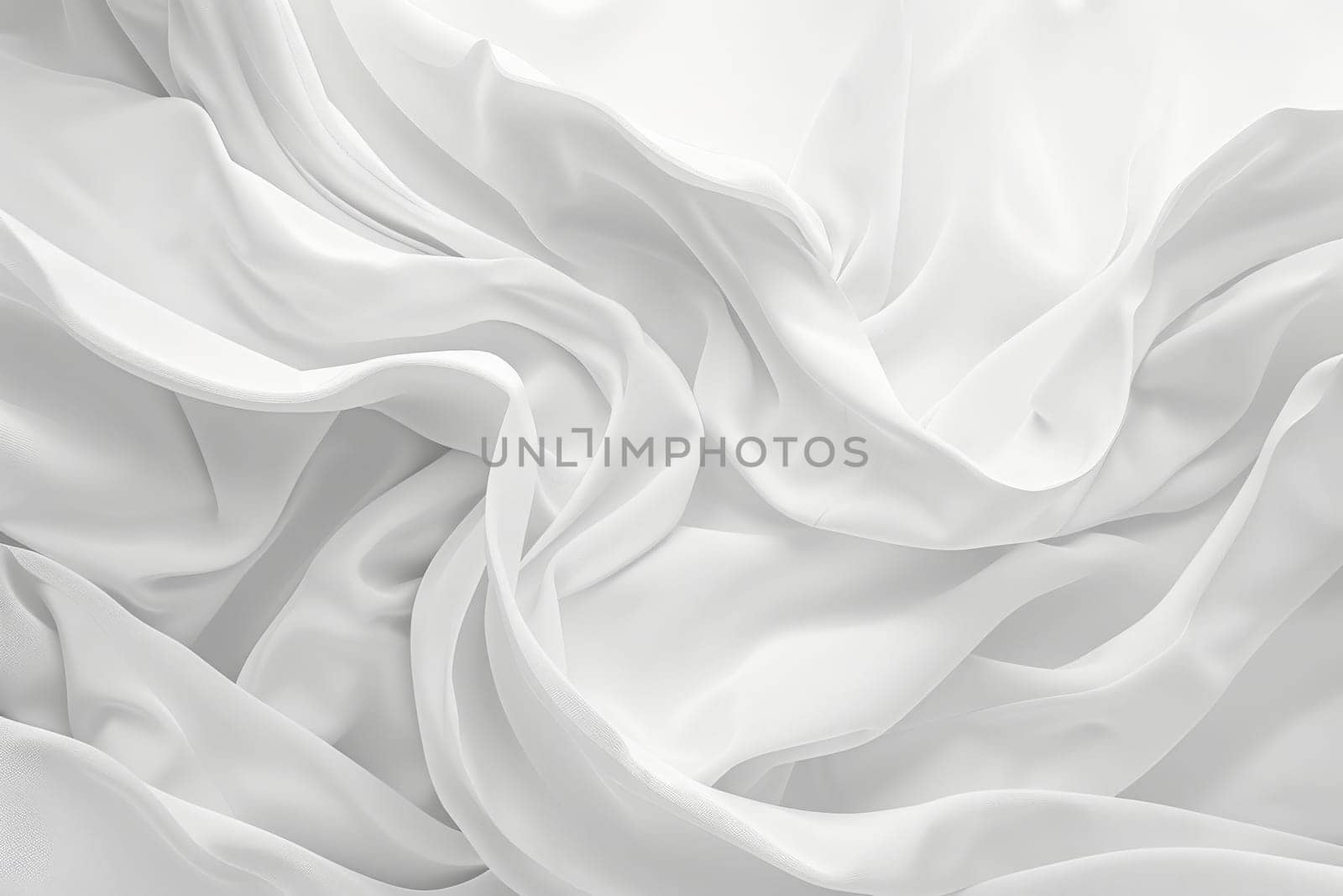 A close up view of a pristine white sheet draped delicately, evoking a sense of serenity and purity.