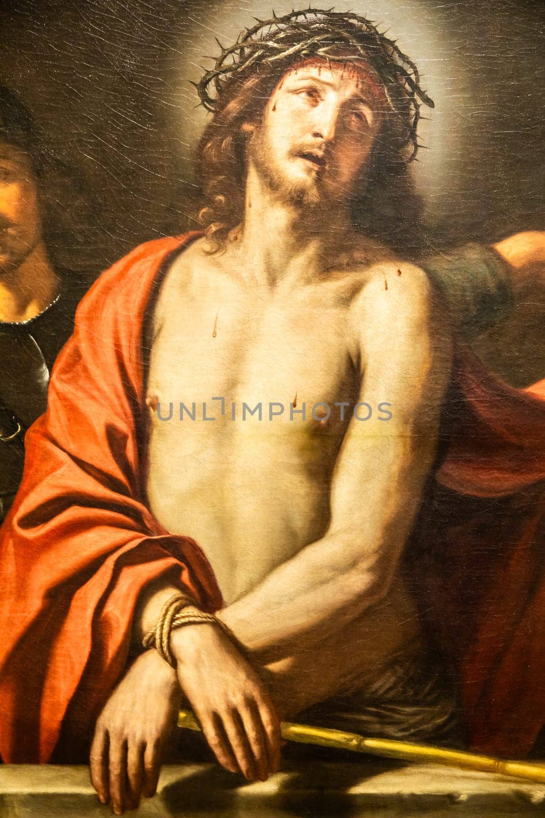 Turin, Italy - May 2023: Ecce Homo, by Guercino, 1659. Jesus Christ prayer, Catholic religion