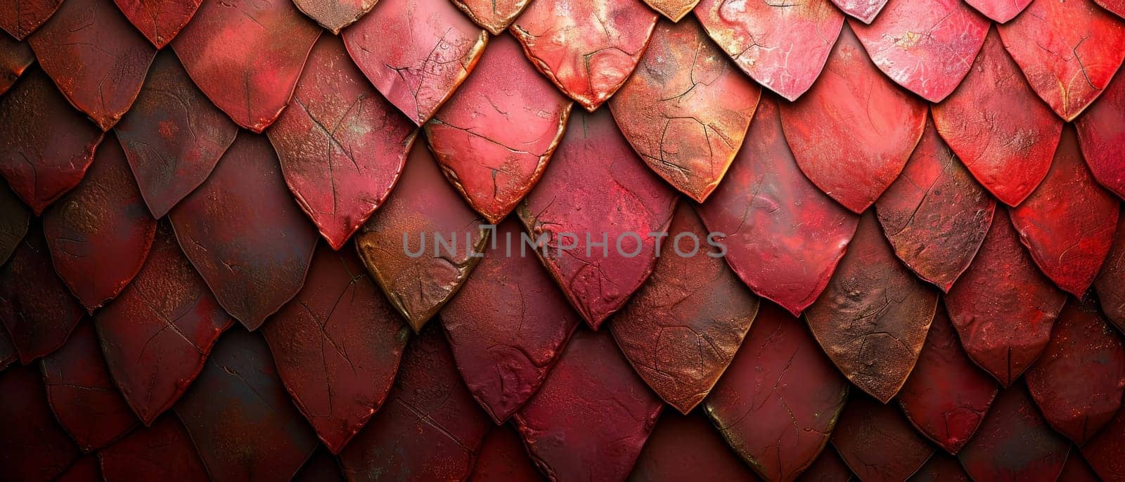 Red dragon scale pattern close-up - luxury background texture for wallpaper