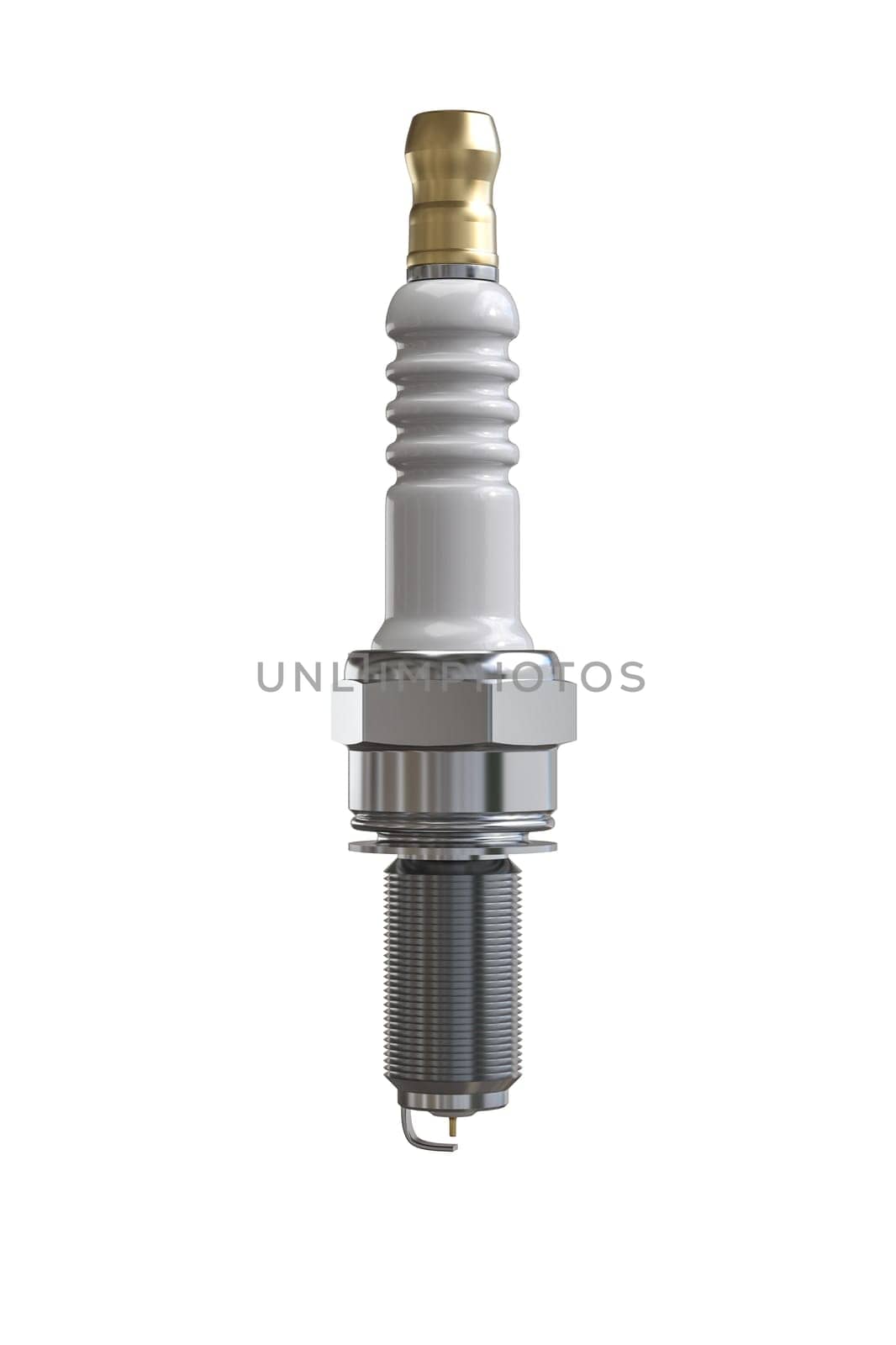 3d rendered  of  spark plug isolated on a white background