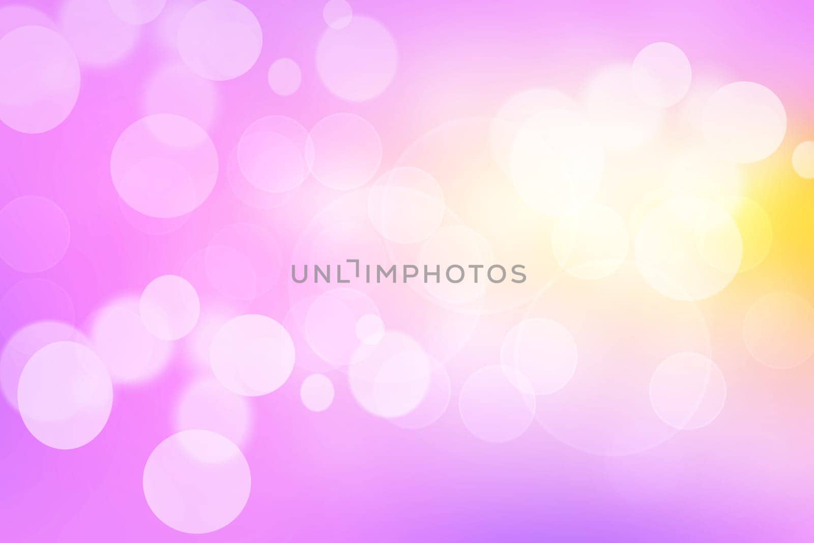 Abstract blurred fresh vivid spring summer light delicate pastel pink white yellow bokeh background texture with bright circular soft color lights and stars. Beautiful backdrop illustration.
