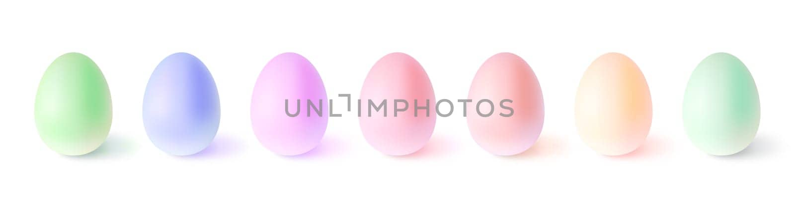 Easter Egg Pile Vector Elements 3d