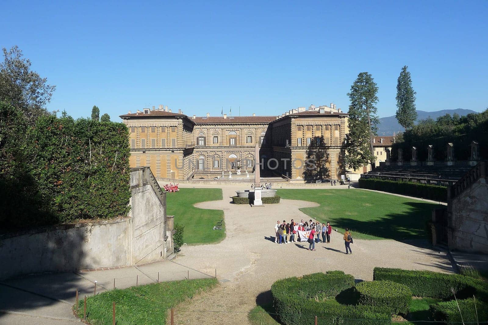 Florence, Italy October 8, 2019: the Palazzo Pitti  is a vast, mainly Renaissance, palace in Florence, Italy.