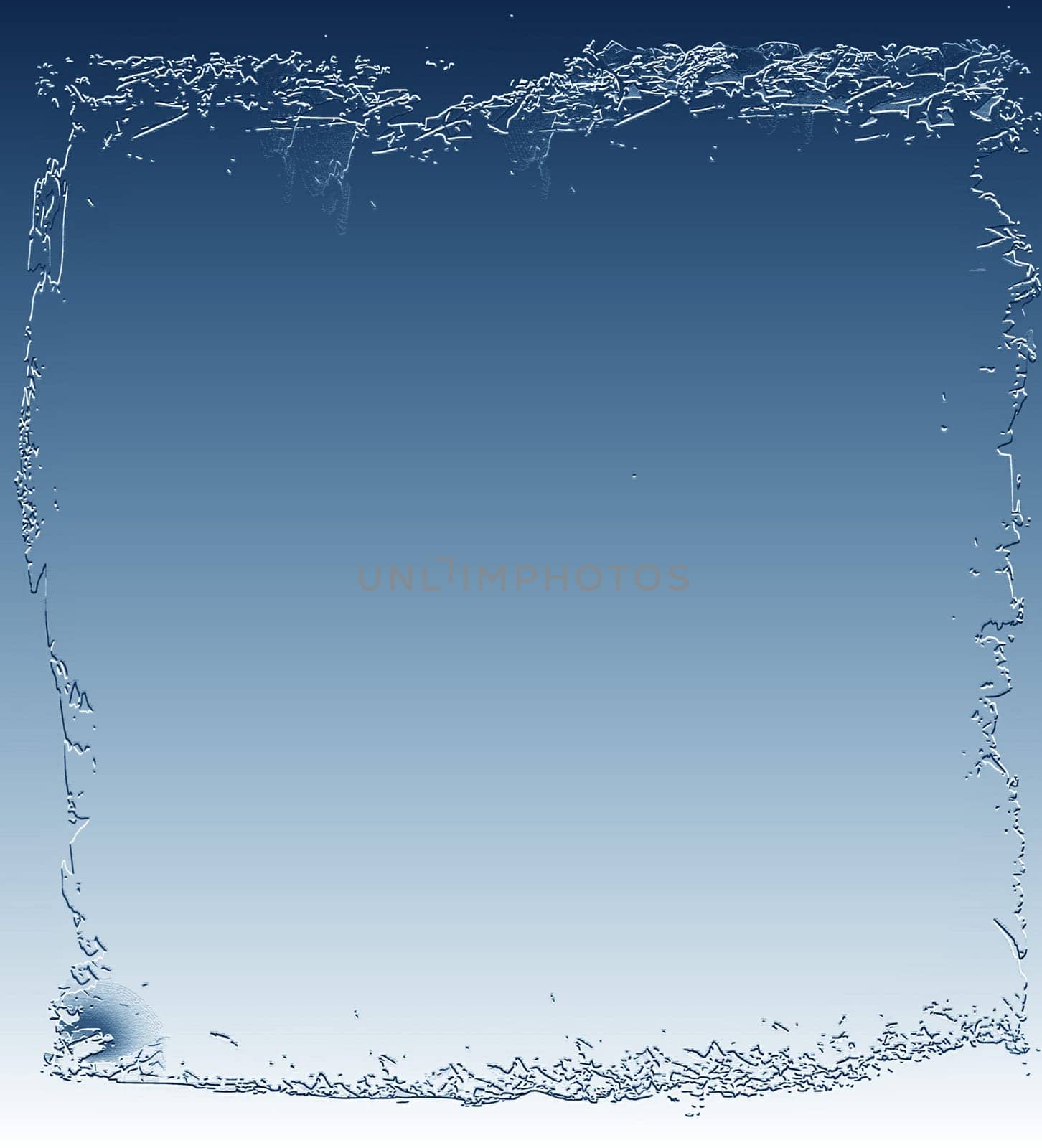 Winter blue background in the form of a rough frame