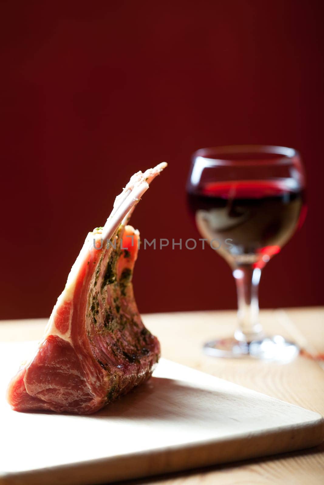 closeup of grilled lamb chops