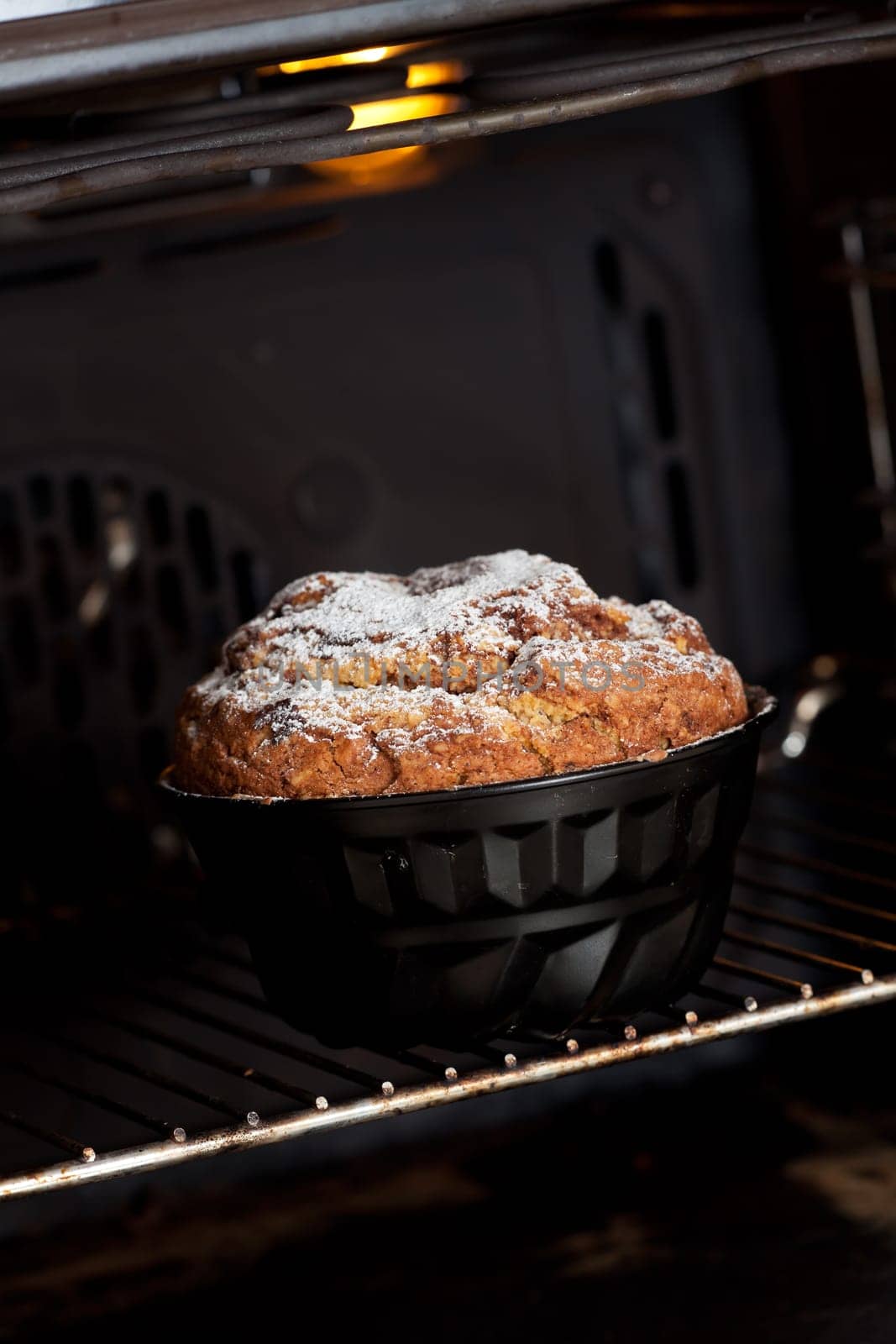 cake in the oven