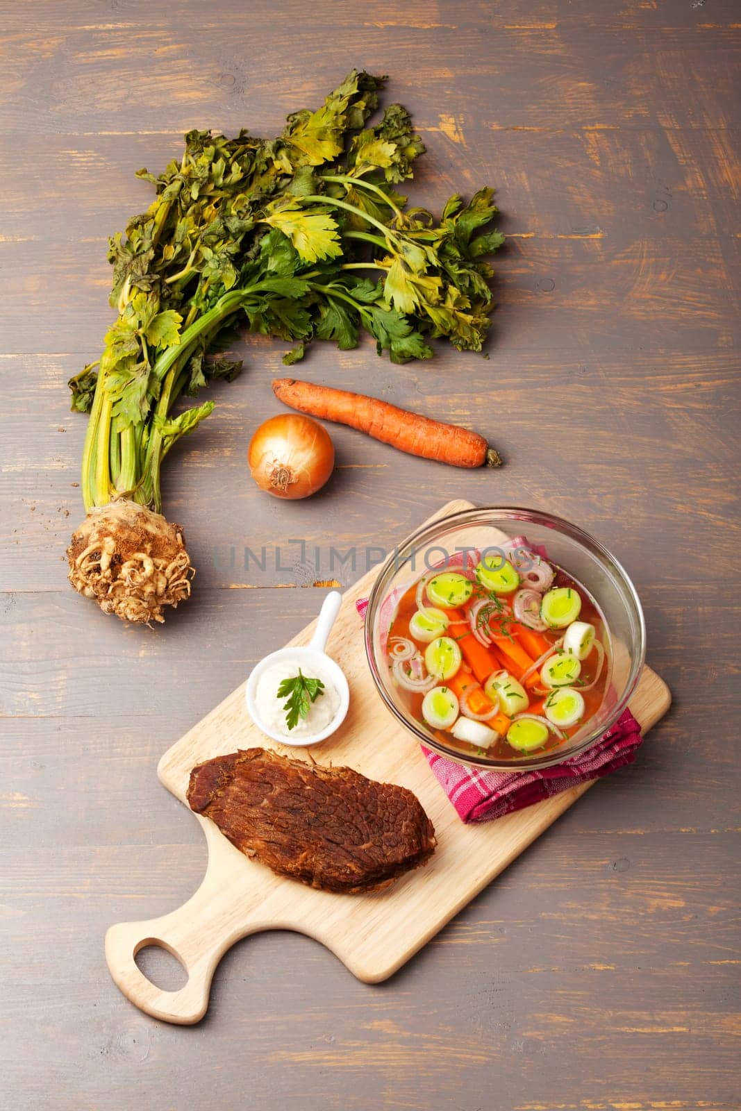 prime boiled beef and soup