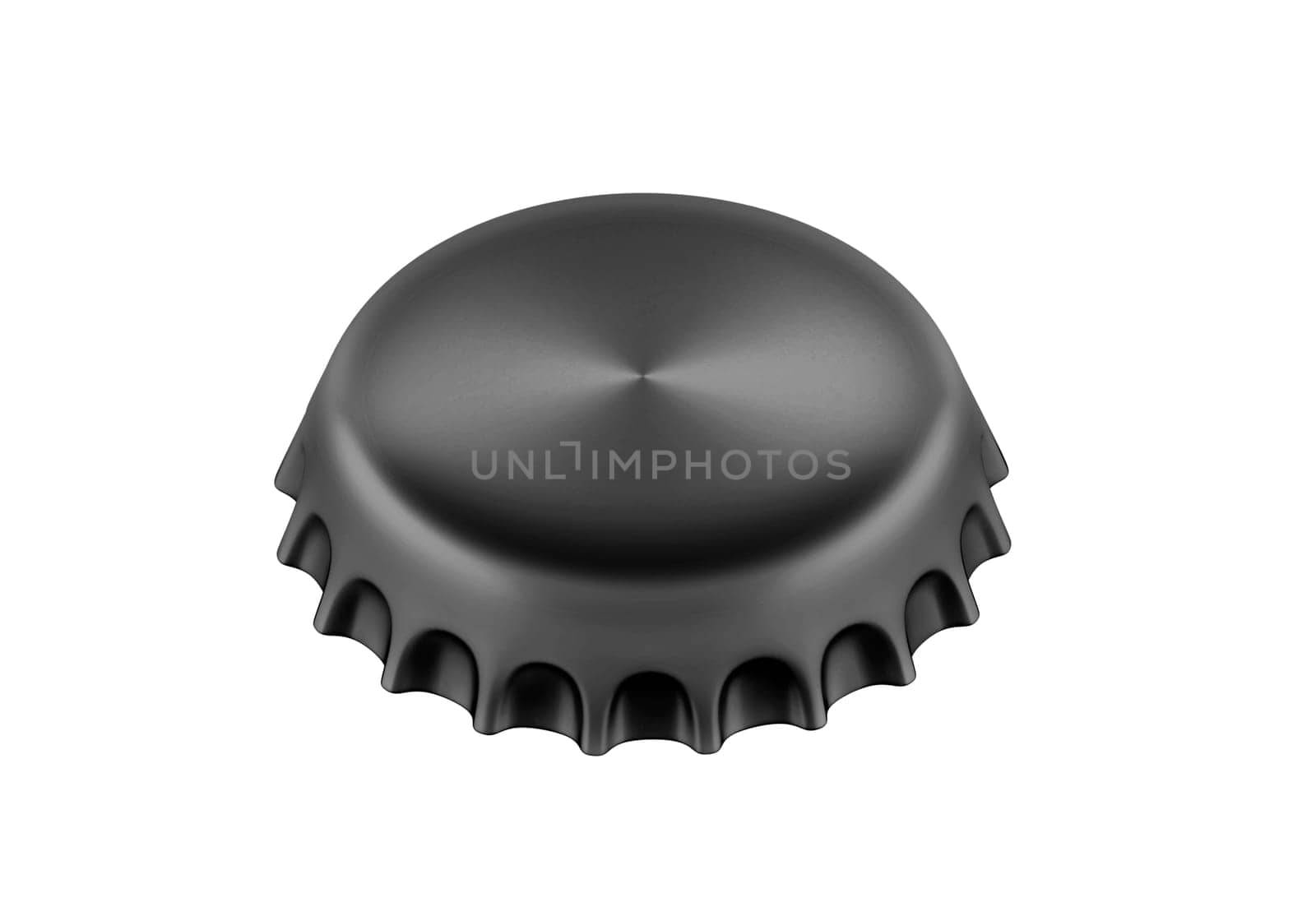 Black bottle cap isolated on white background