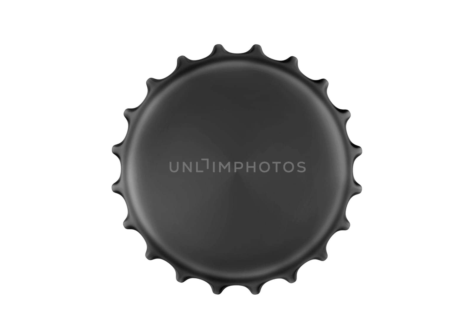Black bottle cap isolated on white background