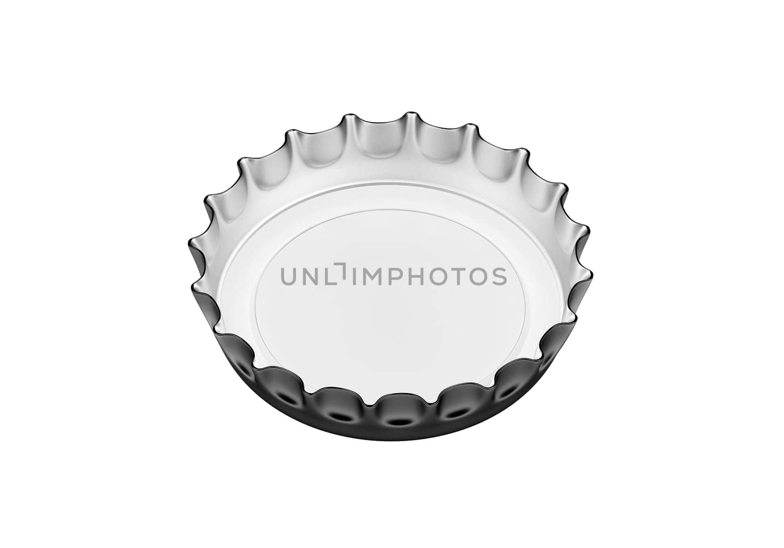 Black bottle cap isolated on white background
