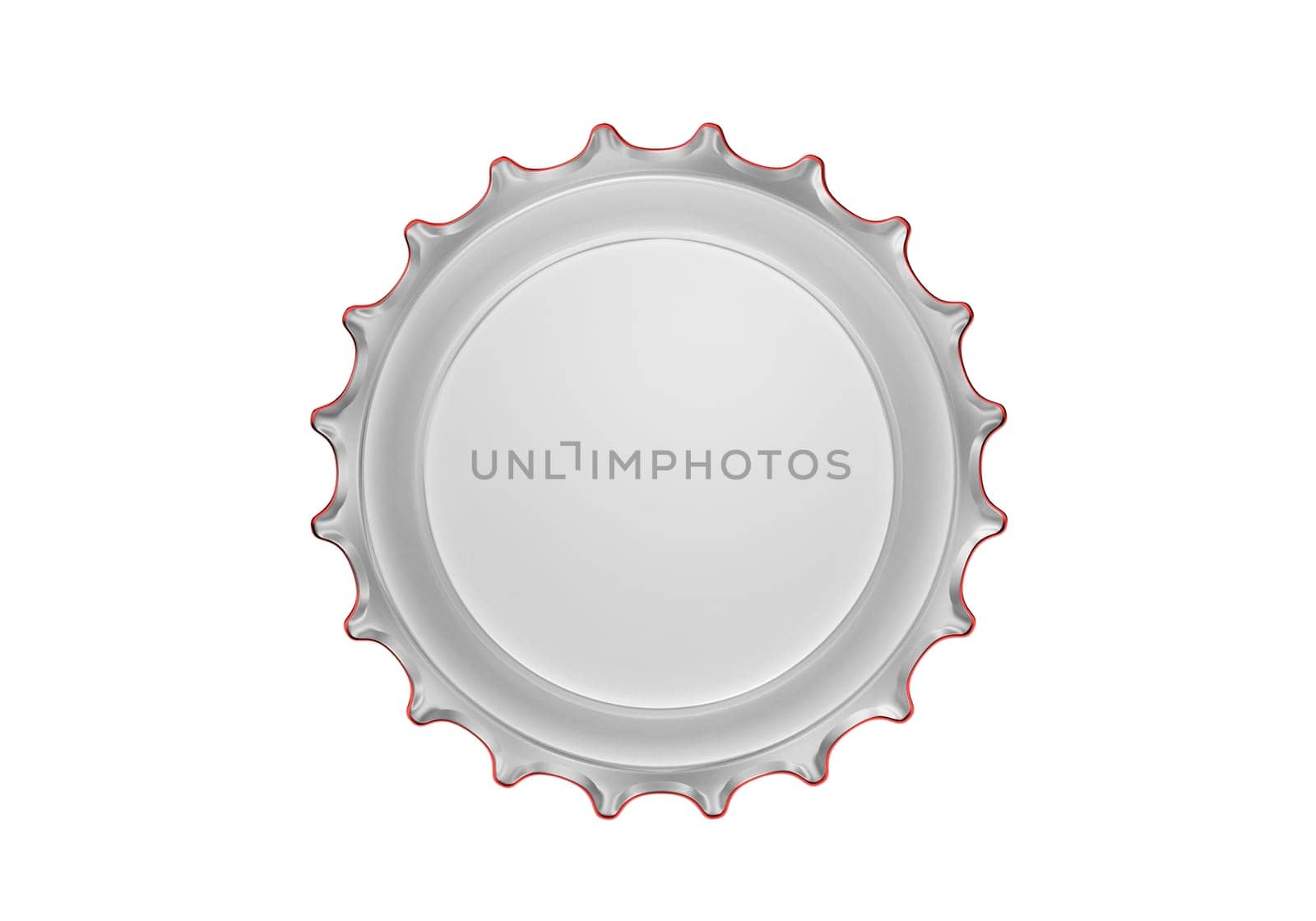 Red bottle cap isolated on white background