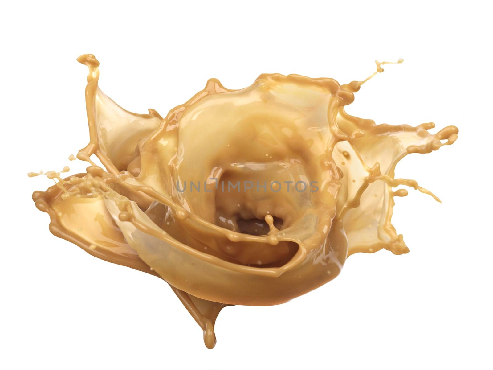 coffee. chocolate milk splash Isolated on white background