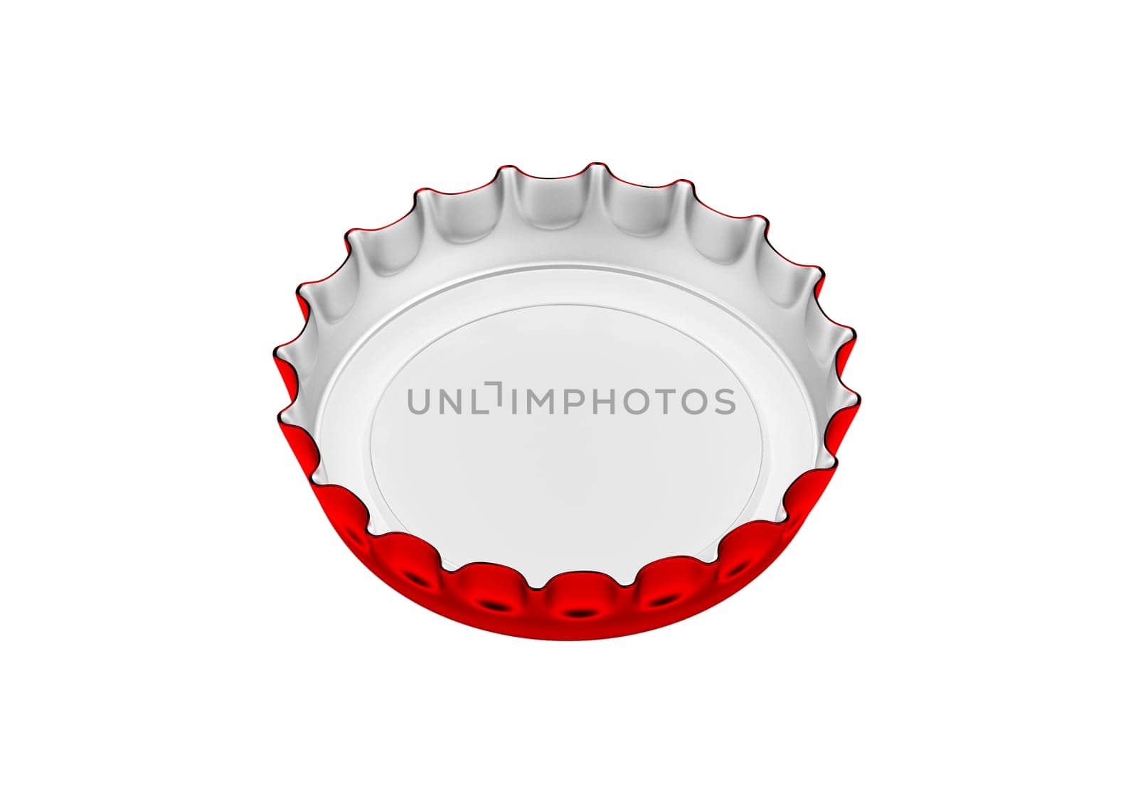 Red bottle cap isolated on white background