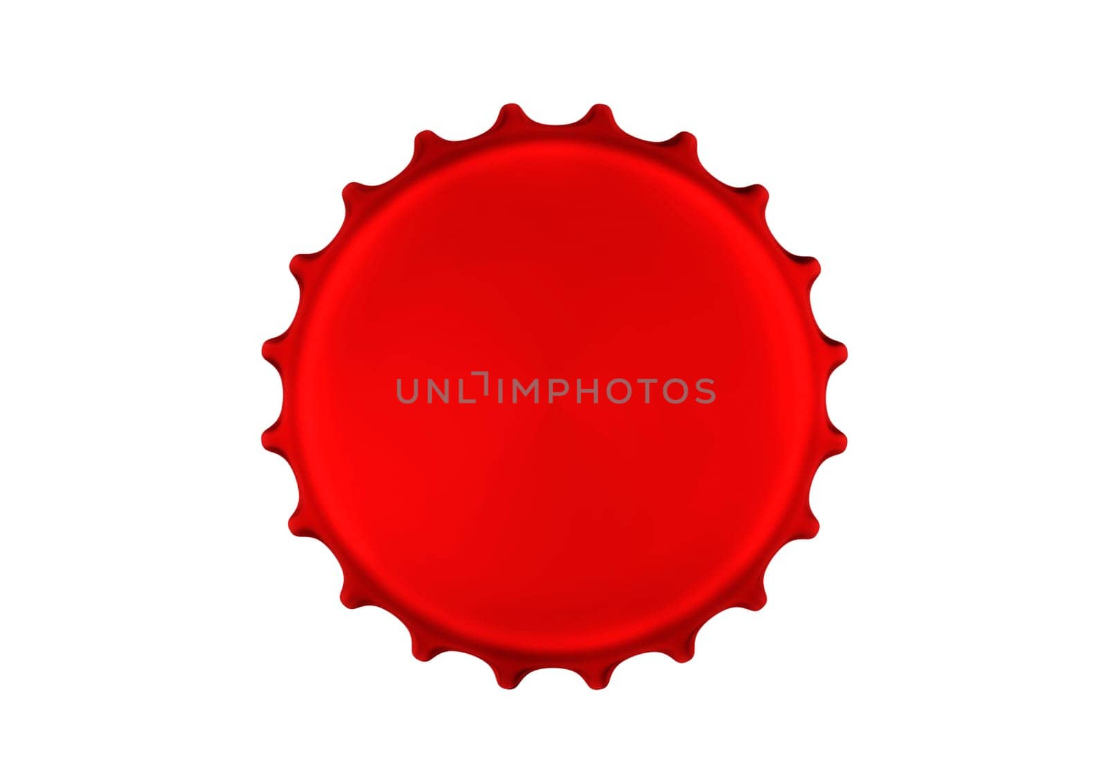 Red bottle cap isolated on white background