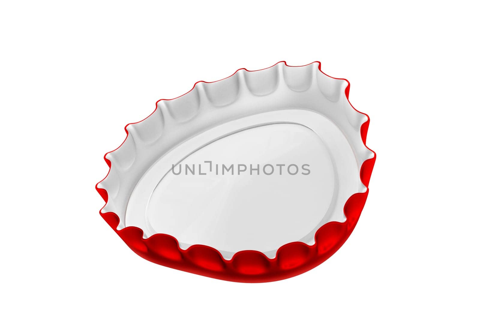 Red bottle cap isolated on white background
