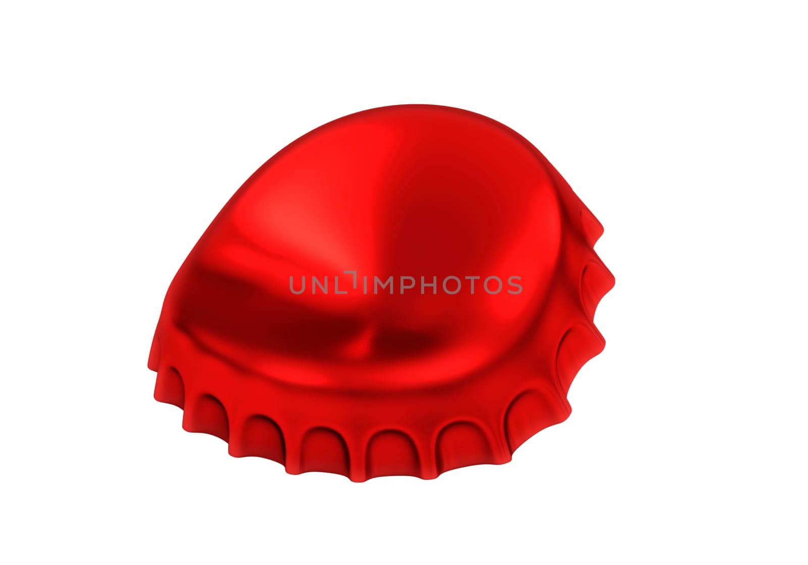 Red bottle cap isolated on white background