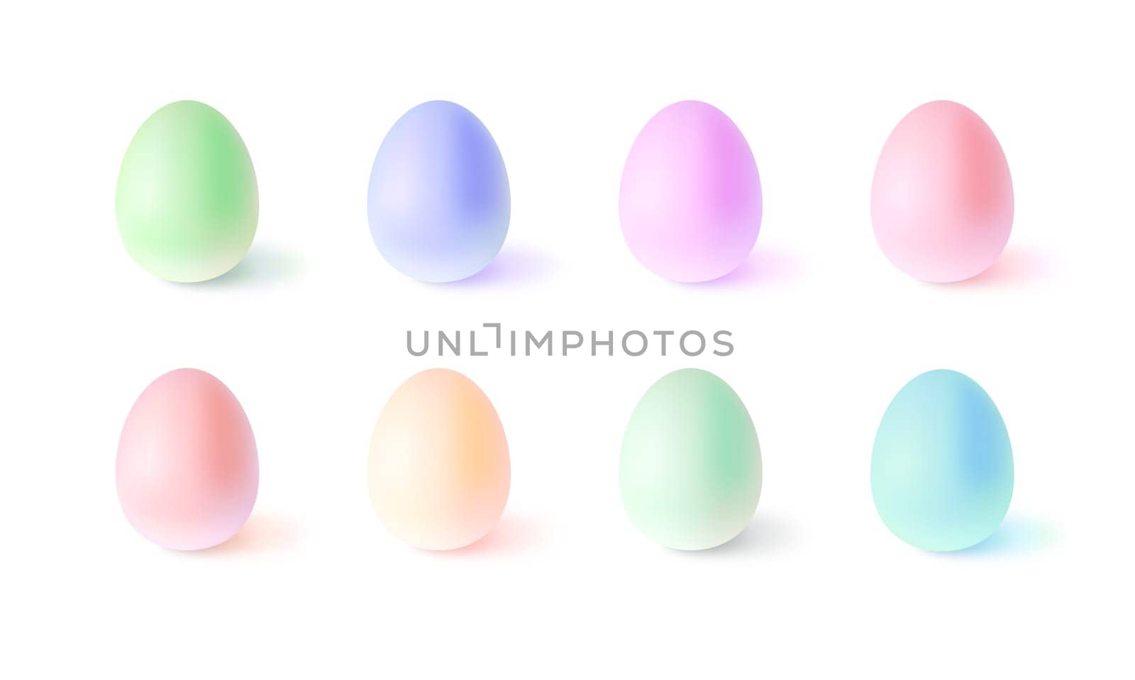 Easter Egg Pile Vector Elements 3d