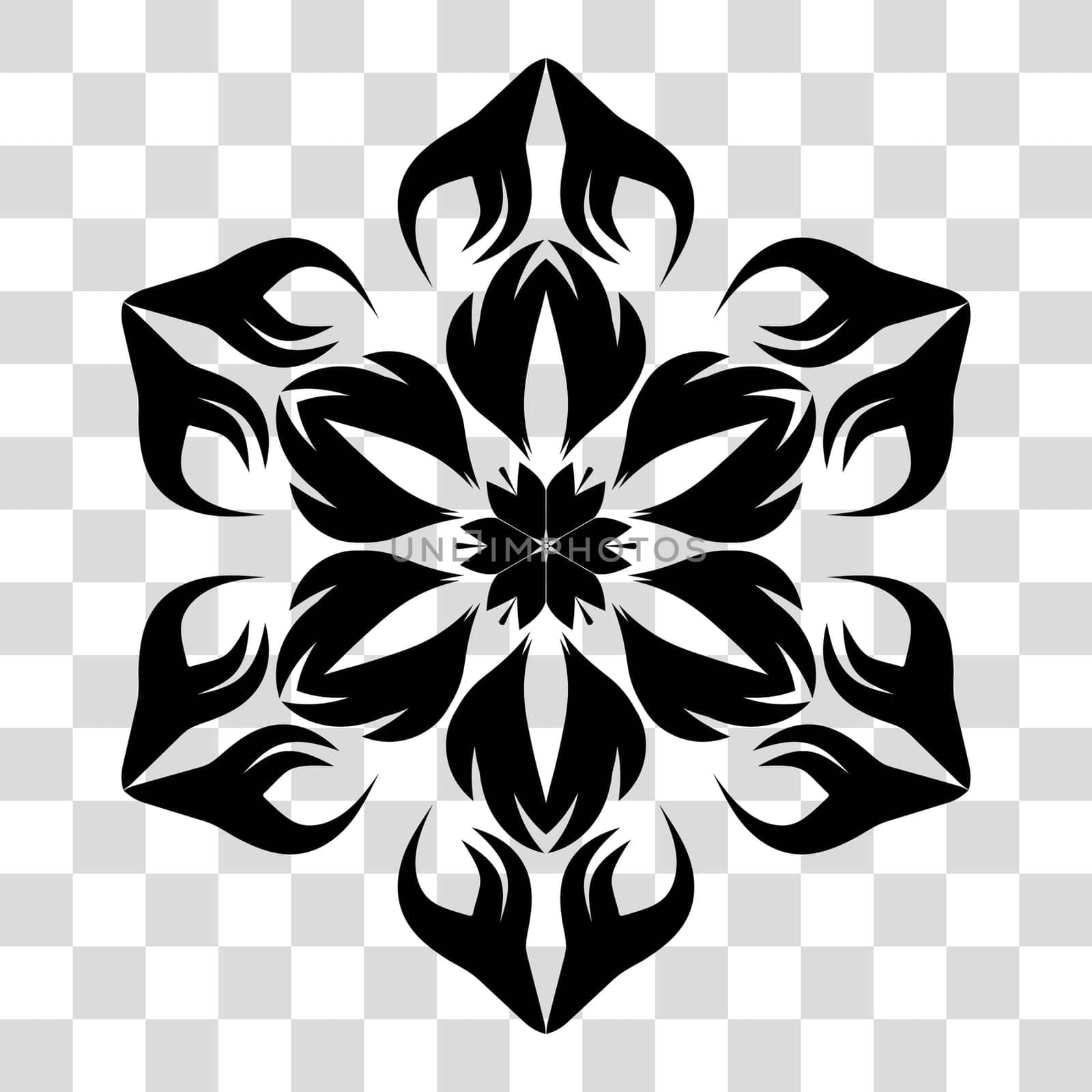 Floral ornament. A universal element for a pattern. Isolated objects. Vector image.