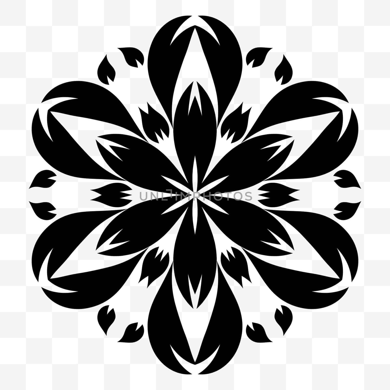 A universal element for a pattern. Floral ornament. Isolated objects. Vector image.