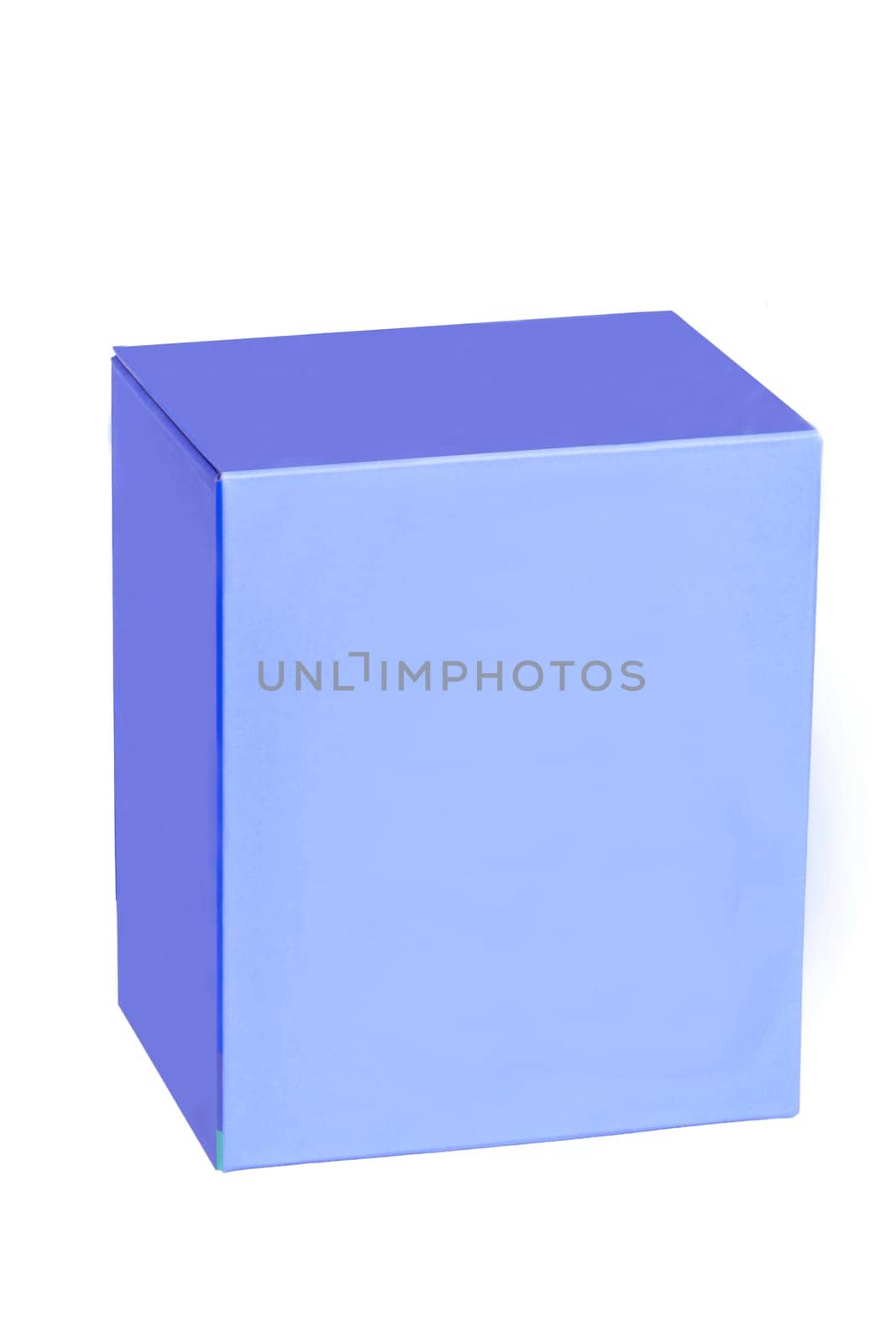 Gift box isolated. Closed blue cardboard box or kraft paper box. Birthday, Valentine's Day, Mother’s Day anniversary or other holiday.