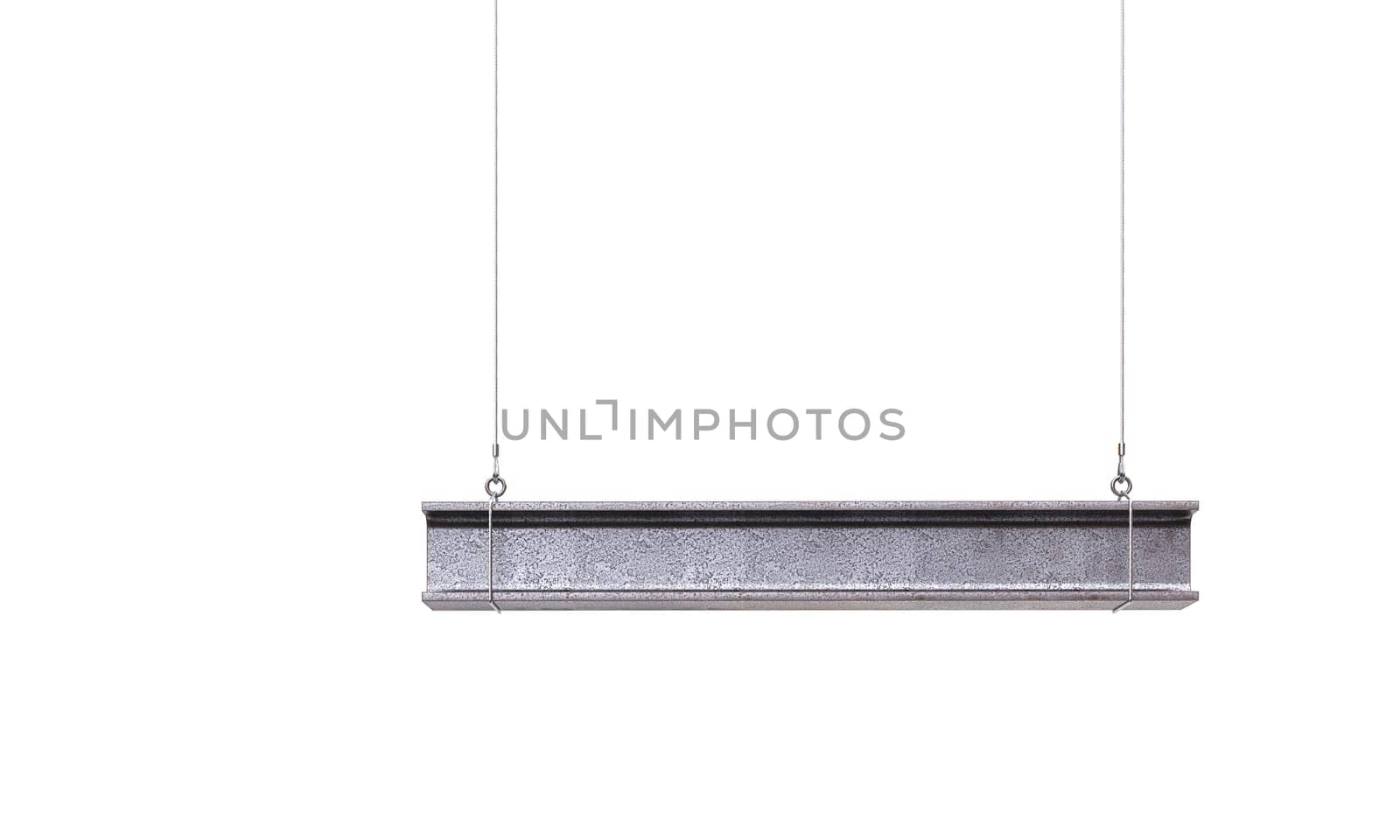 isolated metal beam on a white background 3d render