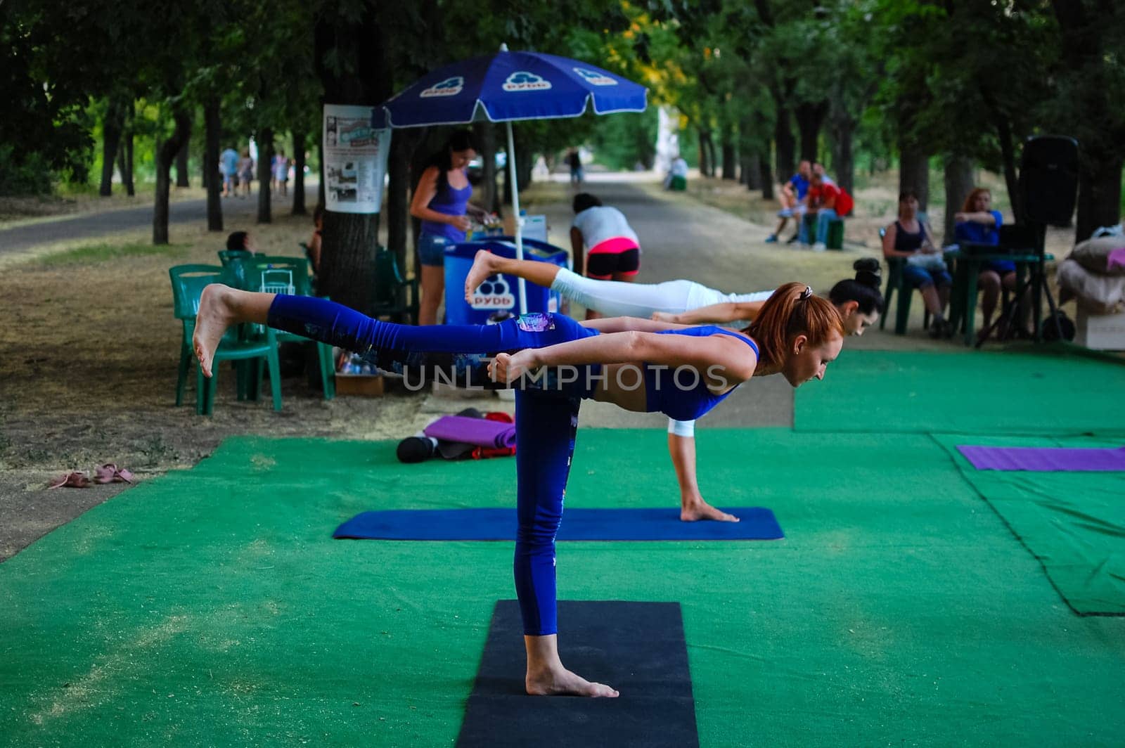 Russia, Volgodonsk - may 19, 2015: Yoga classes Gymnastics for the body yoga