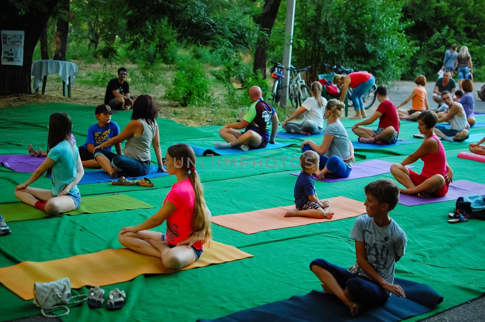 Russia, Volgodonsk - may 19, 2015: Yoga classes Gymnastics for the body yoga