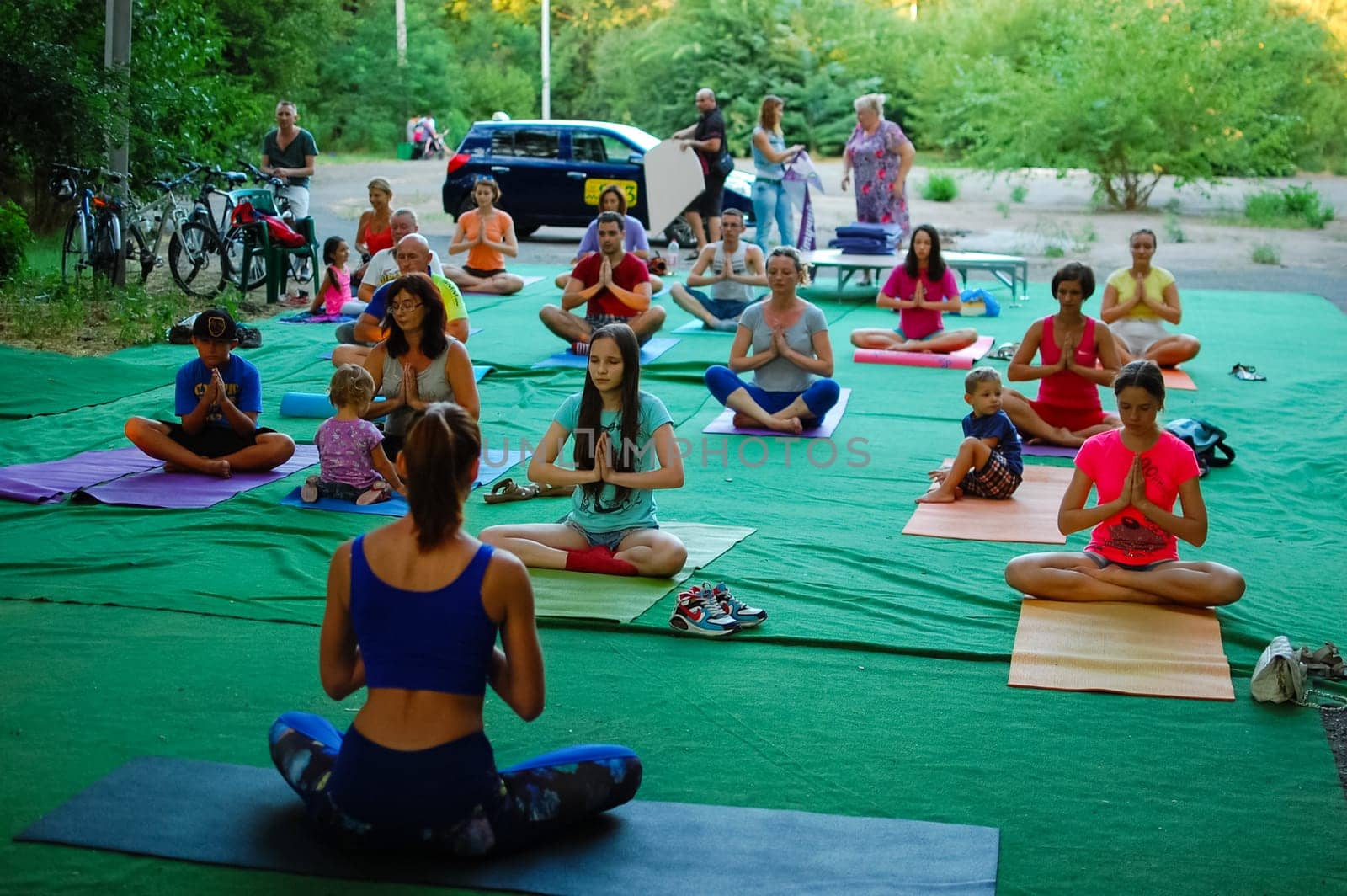 Russia, Volgodonsk - may 19, 2015: Yoga classes Gymnastics for the body yoga