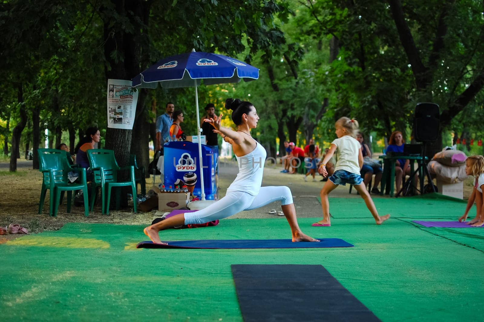 Russia, Volgodonsk - may 19, 2015: Yoga classes Gymnastics for the body yoga