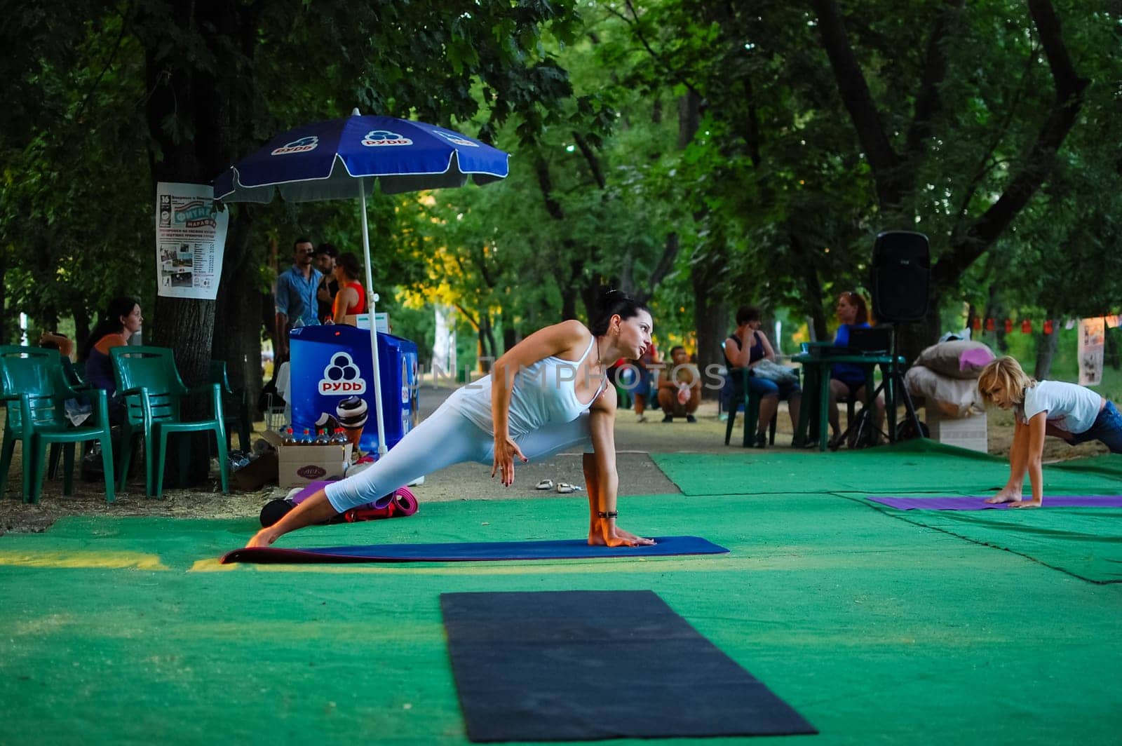Russia, Volgodonsk - may 19, 2015: Yoga classes Gymnastics for the body yoga