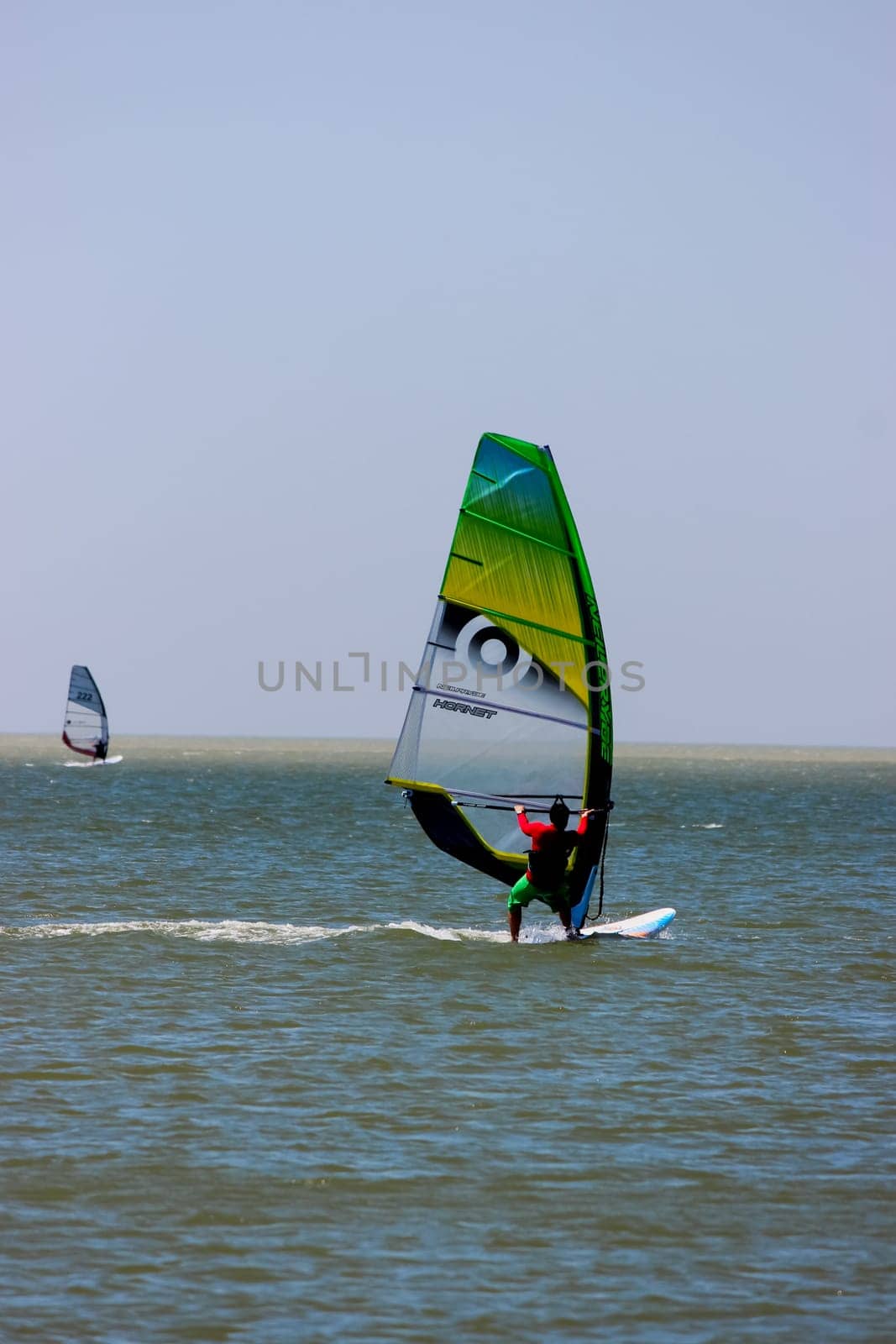 Russia, Volgodonsk - may 19, 2015: The competitions in sailing Swimming on sails