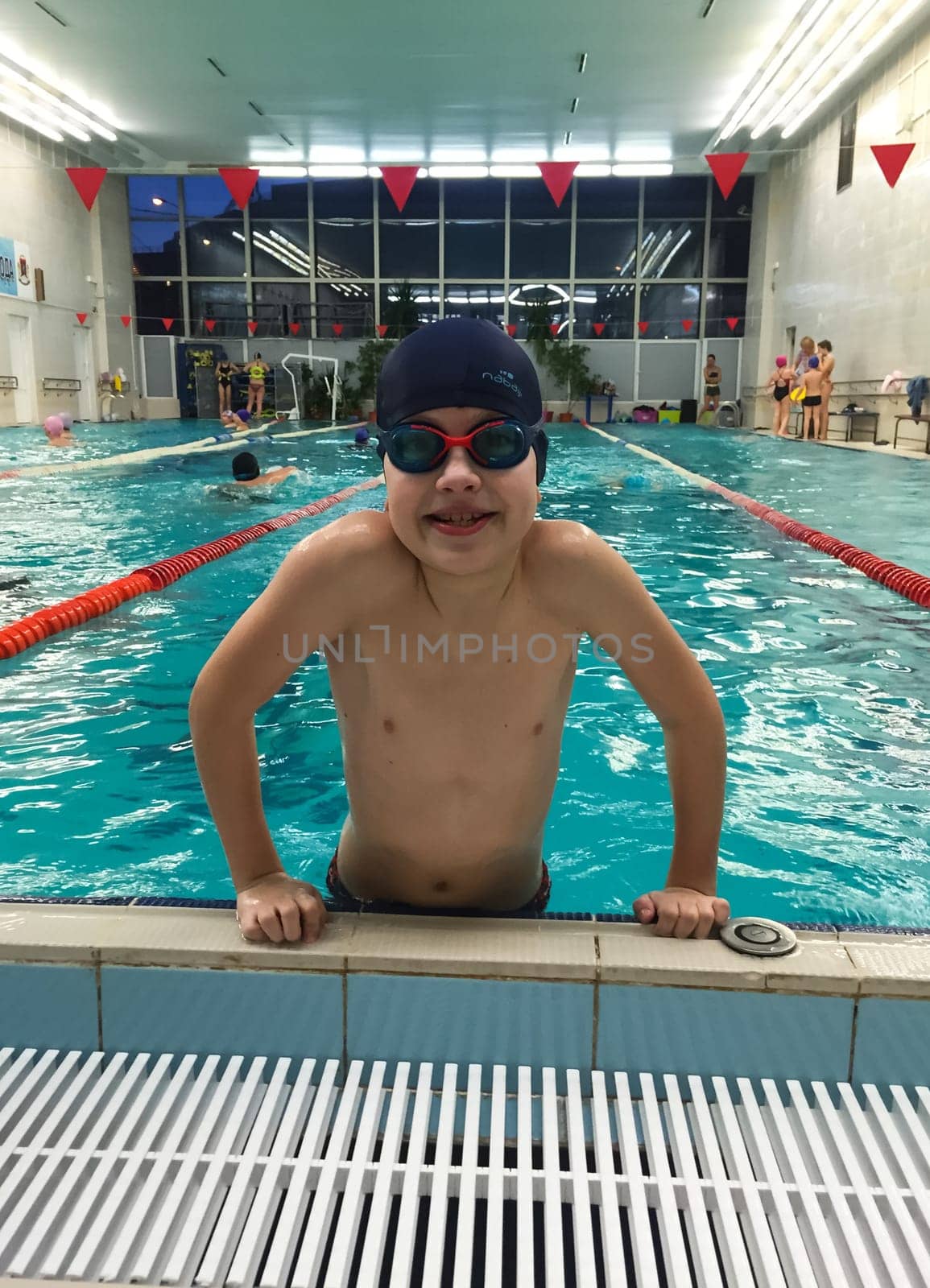Russia, Volgodonsk - may 17, 2015: Swimming in the pool Training in swimming