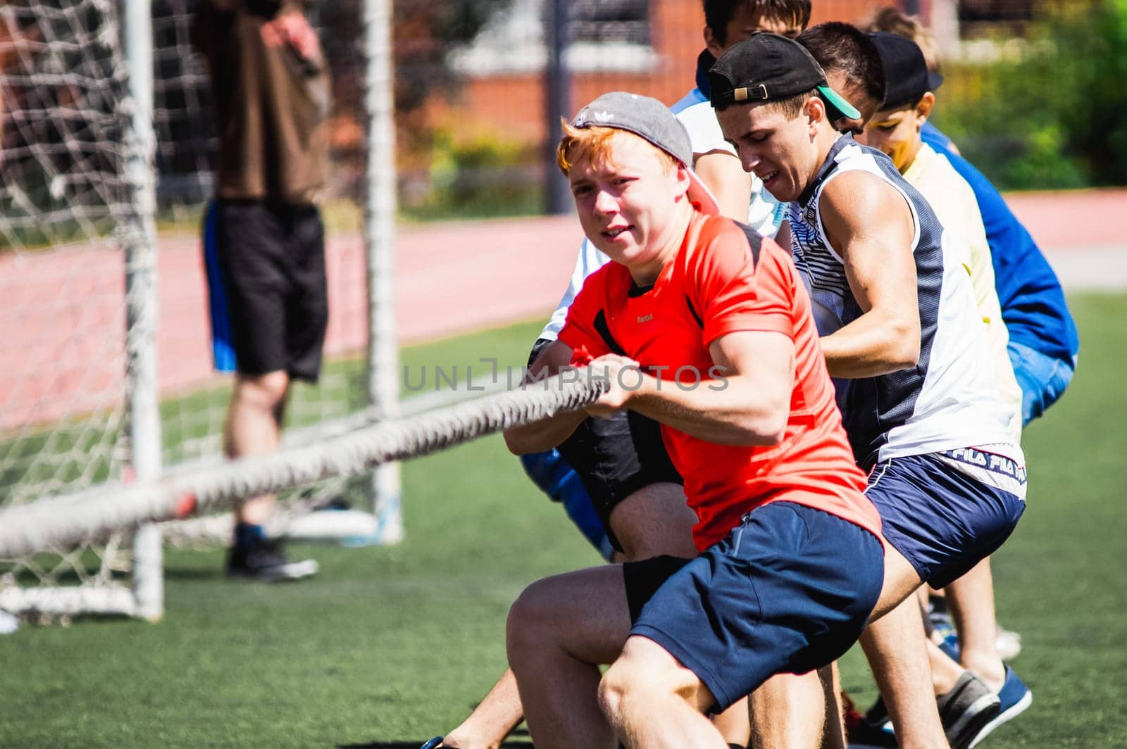 Russia, Volgodonsk - may 17, 2015: Relay all-round. Competition program with multiple exercises